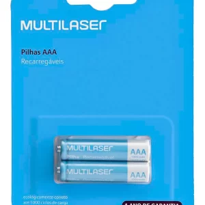 Pilha AAA 1000mAh Recarregável Multilaser