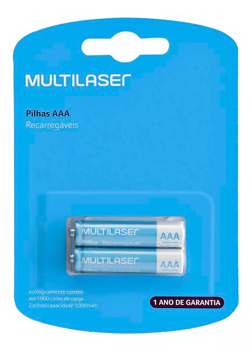 Pilha AAA 1000mAh Recarregável Multilaser