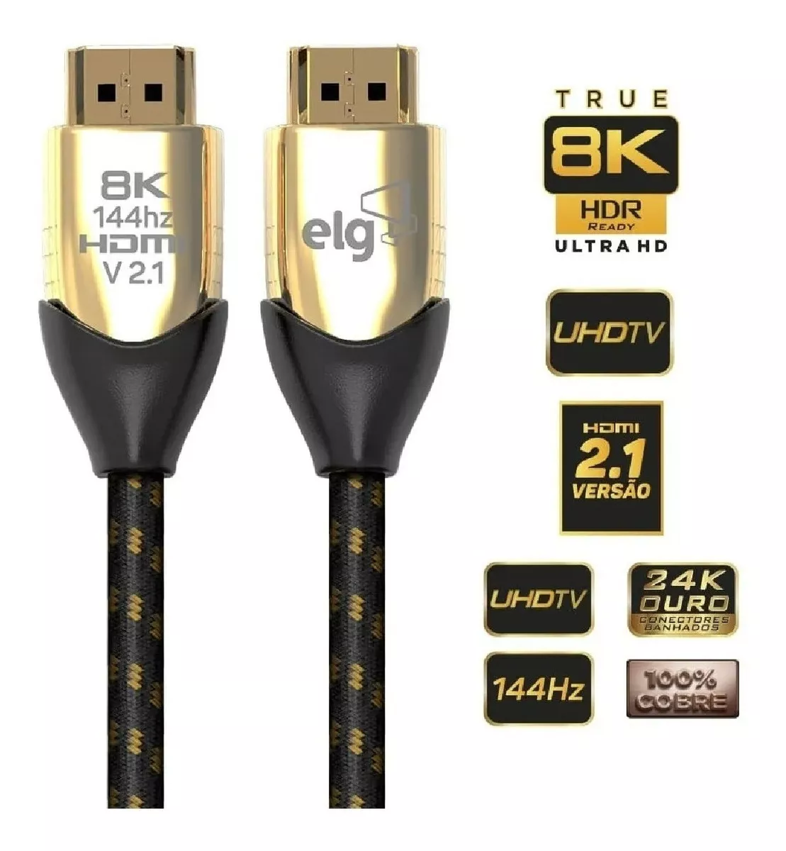 Cabo Hdmi 144hz 180hz 8k 2.1 2m Reforçado