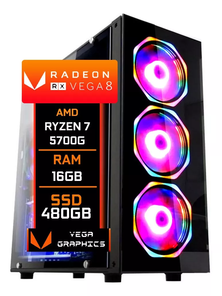 Pc Gamer Ryzen 7 5700g 480gb 16gb Ddr4